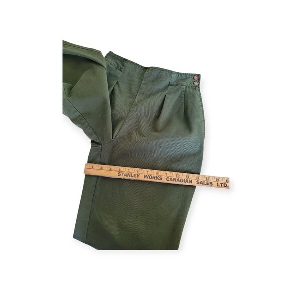 Vintage GAP 90s Olive Green Cropped Cotton Trousers High Rise Size 26 - Picture 12 of 14
